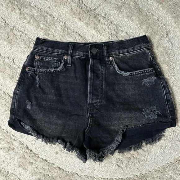 Free People Distressed Denim Shorts - Picture 1 of 5